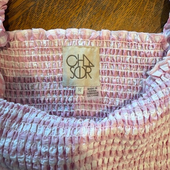 Chaser Women's Smocked Cropped Short Sleeve Top -- Medium - Picture 3 of 3